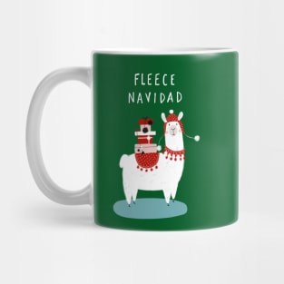 Fleece Navidad Llama with Christmas Presents Mug